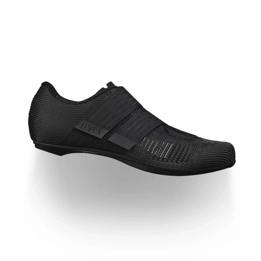 Fizik Vento Powerstrap R2 Aeroweave Road Cycling Shoes - Black/Black | Damaged Packaging | Lightweight & Breathable for Performance Cycling
