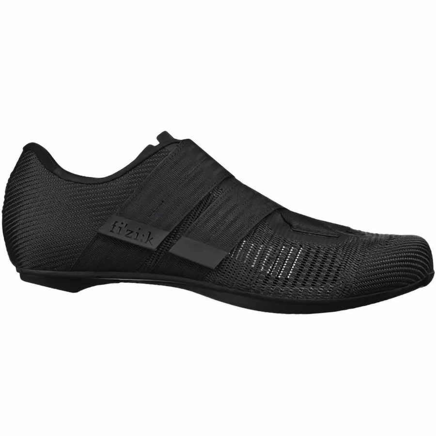 Fizik Vento Powerstrap R2 Aeroweave Road Cycling Shoes - Black/Black | Damaged Packaging | Lightweight & Breathable for Performance Cycling