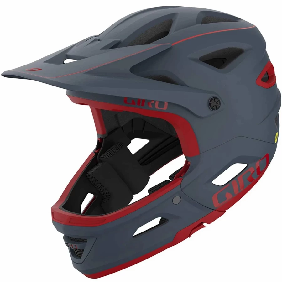 Giro Switchblade MTB Helmet 2021 - Matte Portaro Gray/Red Cycling Helmet for Mountain Biking