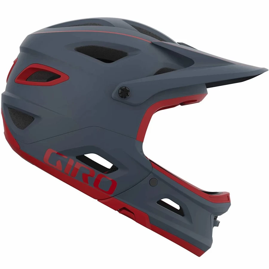 Giro Switchblade MTB Helmet 2021 - Matte Portaro Gray/Red Cycling Helmet for Mountain Biking